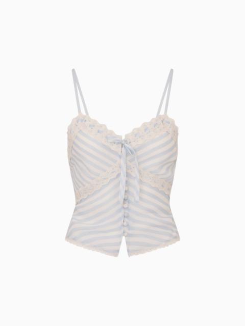 LoveShackFancy Anika Chiffon Striped Cami Top