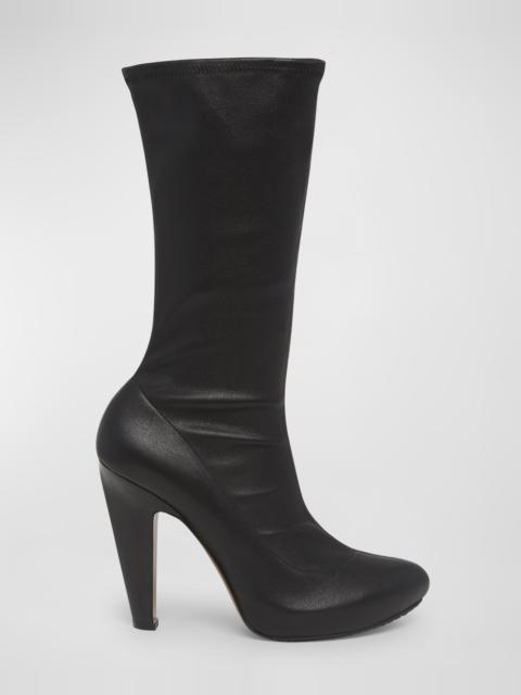 Alexander McQueen Stretch Napa Leather Mid Boots