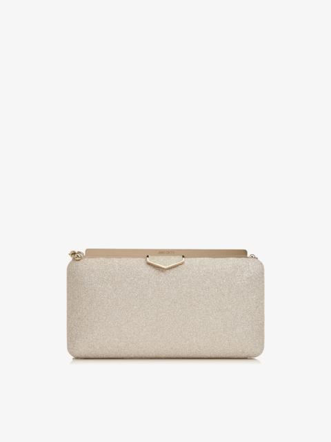 JIMMY CHOO Ellipse
Platinum Ice Dusty Glitter Clutch Bag