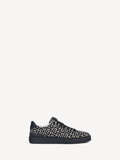 Balmain B-Court trainers in leather and Monogram jacquard