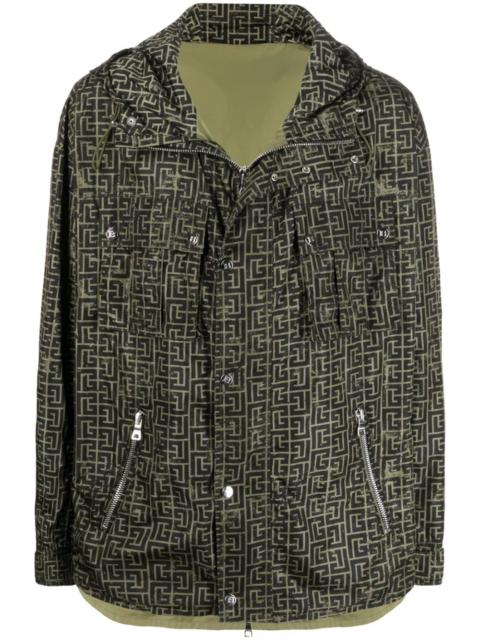 Balmain repeat-logo parka