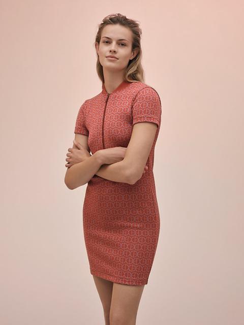 Hermès "H Rond" zipped micro jacquard dress