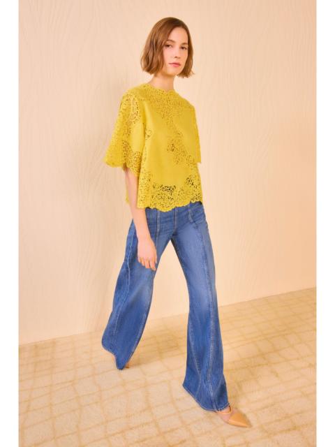 ULLA JOHNSON Kadene Short Sleeve Blouse