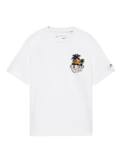 Li-Ning Beach Graphic Loose Fit T-shirt 'White' AHSS327-1