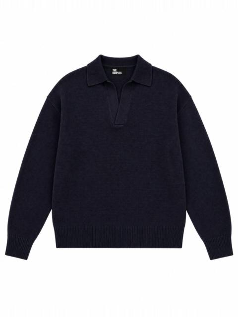 The Kooples NAVY WOOL POLO-NECK SWEATER