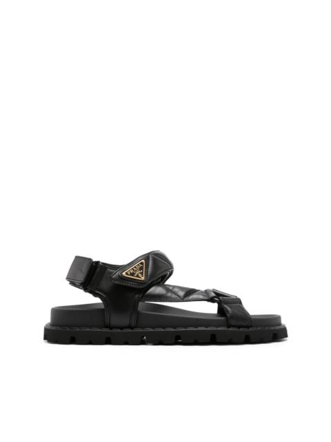 Prada triangle-logo quilted sandals