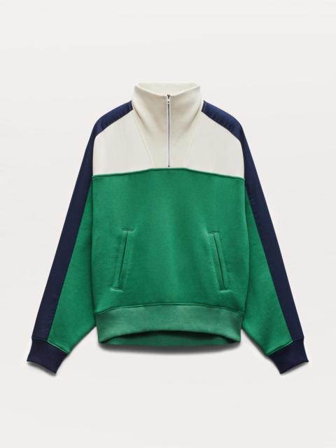 rag & bone Color-Blocked Vintage Terry Half-Zip Sweatshirt