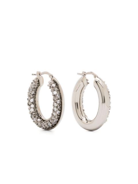 Jil Sander crystal-embellished hoop earrings