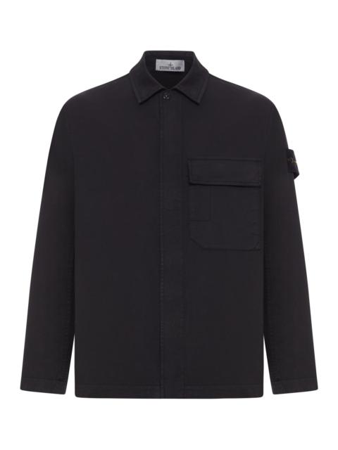 Stone Island COTTON OVERSHIRT WITH CHEST POCKET AND REMOVABLE BADGE