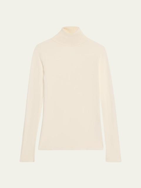 Loro Piana Taupo Ribbed Wool Turtleneck