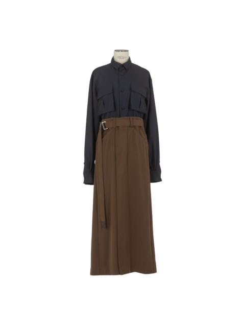 sacai Suiting x Crepe Back Satin Dress