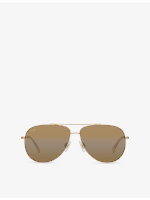 Maui Jim MJ000789 Hau Oli Pilot-Frame Metal Sunglasses