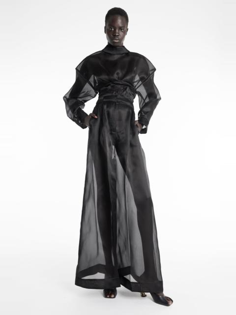 A.W.A.K.E. MODE ORGANZA WIDE LEG PANTS BLACK