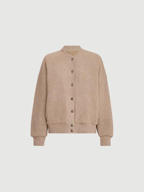 Brunello Cucinelli Cashmere English rib knit bomber jacket with Thermore® padding