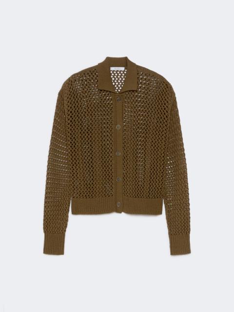 Max Mara FILM Cotton cordonnet cardigan - KAKI