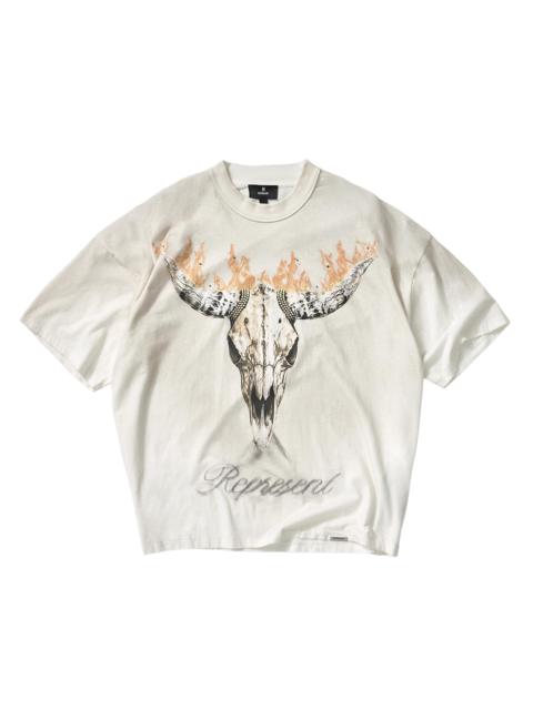 REPRESENT Men's British CowBoy's Crewneck T-Shirt - Washed Ecru