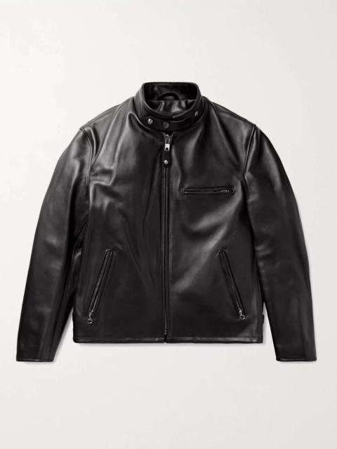 Classic Racer Slim-Fit Leather Biker Jacket