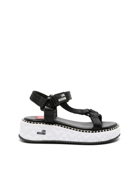 Moschino 50mm strappy wedge sandals