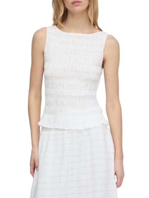 Hill House Home Women's The Phoebe Nap Top - White Crinkle Check