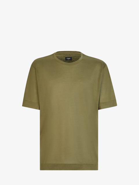 FENDI Green silk T-shirt