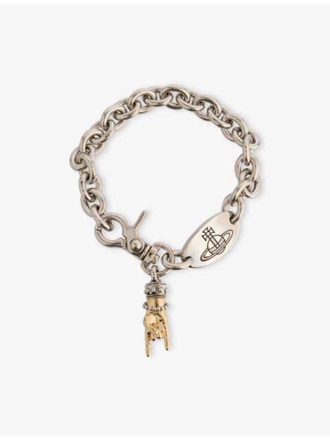 Vivienne Westwood Anatoly Antique and Gold-Platinum Brass Bracelet
