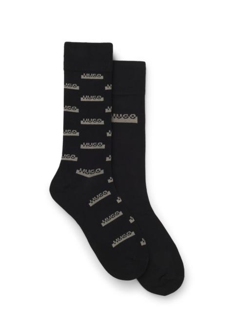 HUGO TWO-PACK OF SPLIT-LOGO SOCKS IN A REGULAR LENGTH