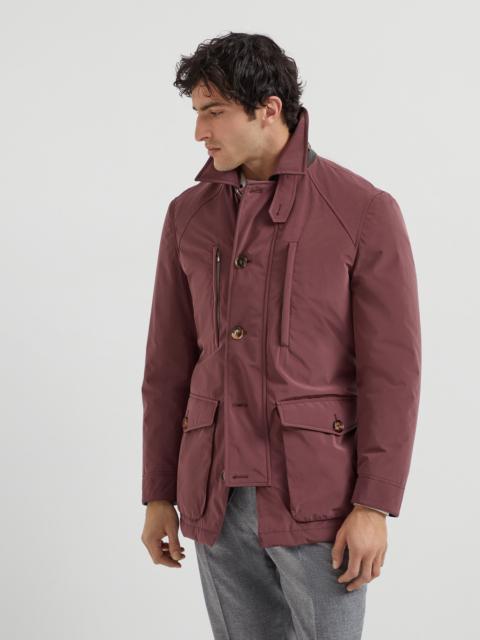 Brunello Cucinelli Bonded nylon belted safari jacket