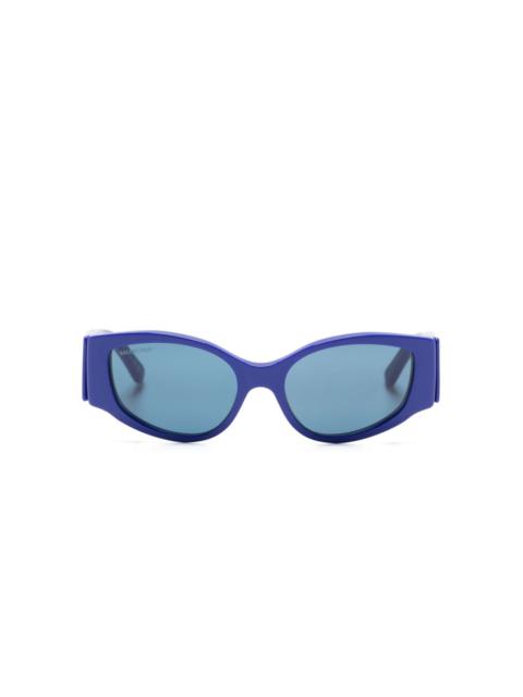 logo print round-frame sunglasses