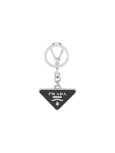 Prada Saffiano Leather and Metal Keychain