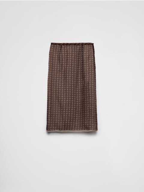 Prada Printed chiffon midi-skirt