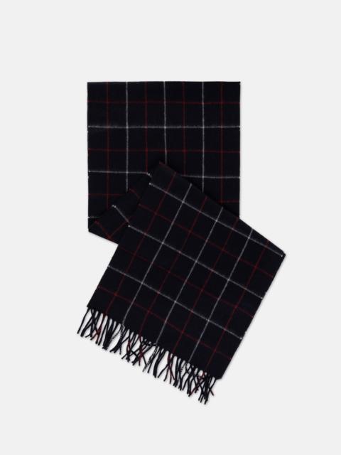 J. PRESS MADE-IN-ENGLAND NAVY TATTERSALL CASHMERE MUFFLER