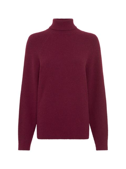 GABRIELA HEARST Wigman Knit Turtleneck Sweater in Bordeaux Cashmere