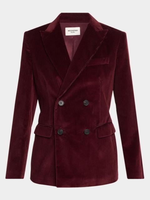 WEEKEND Max Mara Katanga Double-Breasted Cotton Corduroy Blazer