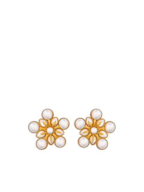 Oscar de la Renta flower earrings
