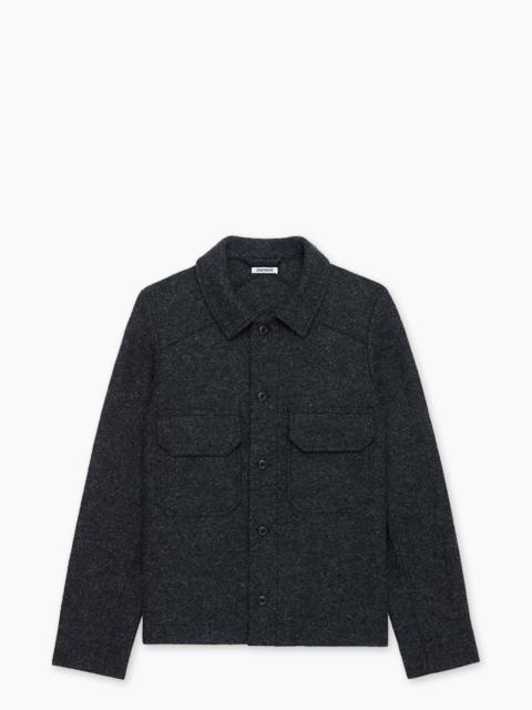 3sixteen 3SIXTEEN OFFICER SHIRT FELTED WOOL CHARCOAL