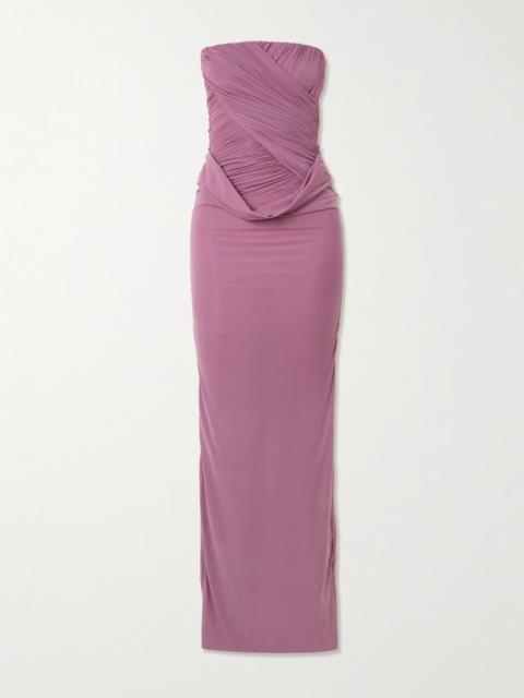 MAYGEL CORONEL Gorgonia Strapless Draped Stretch-jersey Maxi Dress