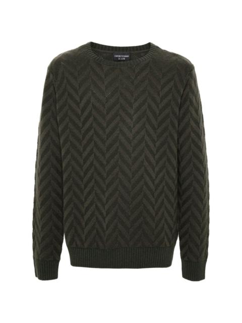 EMPORIO ARMANI herringbone-pattern sweater