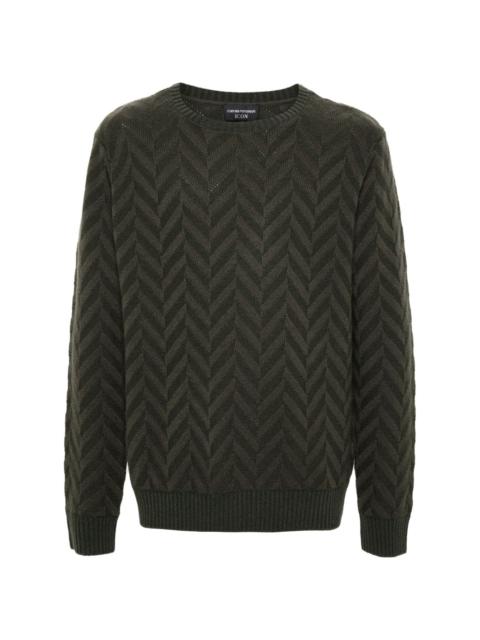 herringbone-pattern sweater