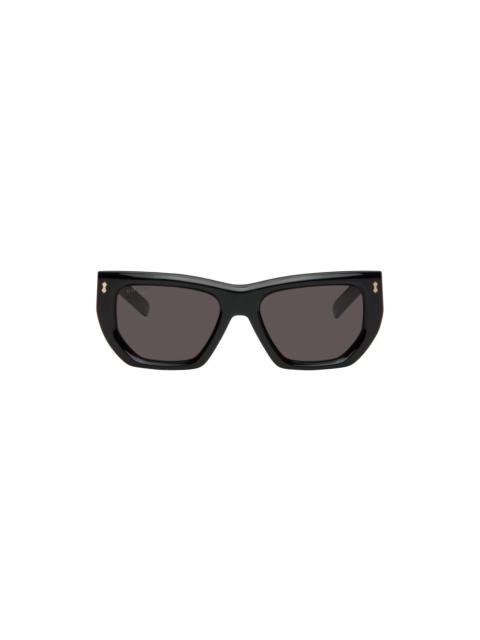 Black Rivetto Geometrical Acetate Sunglasses