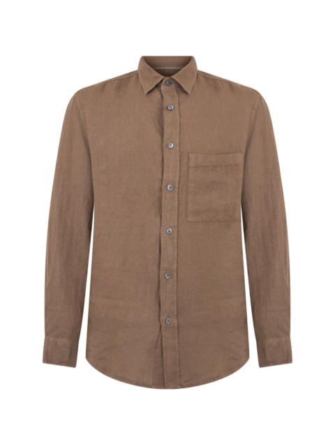 Canali patch-pocket shirt