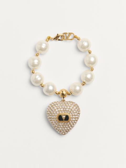 COEUR ROYAL BRACELET IN METAL, ENAMEL, PEARL AND SWAROVSKI® CRYSTALS