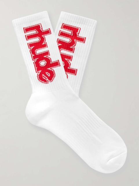 Rhude Ski Club Logo-Intarsia Cotton-Blend Socks