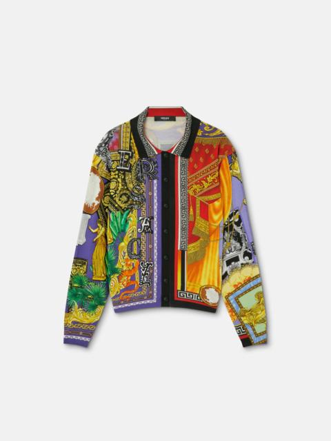 VERSACE Printed Silk Knit Shirt