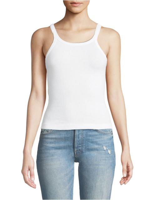 RE/DONE Ribbed Scoop-Neck Fitted Tank