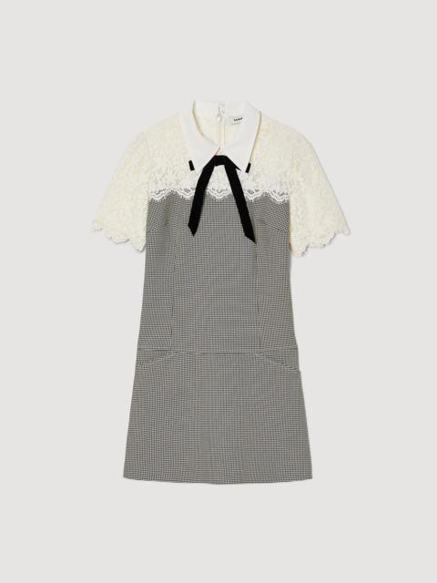 Sandro Two-material short dress