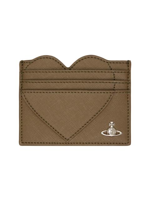 Vivienne Westwood Khaki Heart Card Holder
