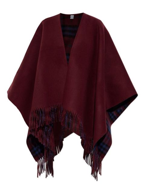 Burberry reversible fringed cape