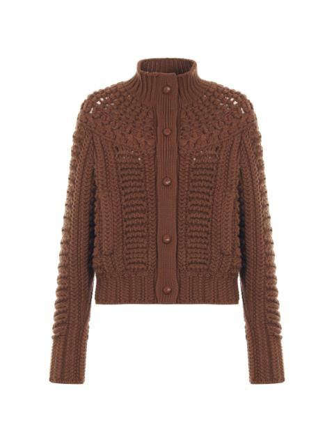 Ralph Lauren Chunky-Knit Cashmere Cardigan brown