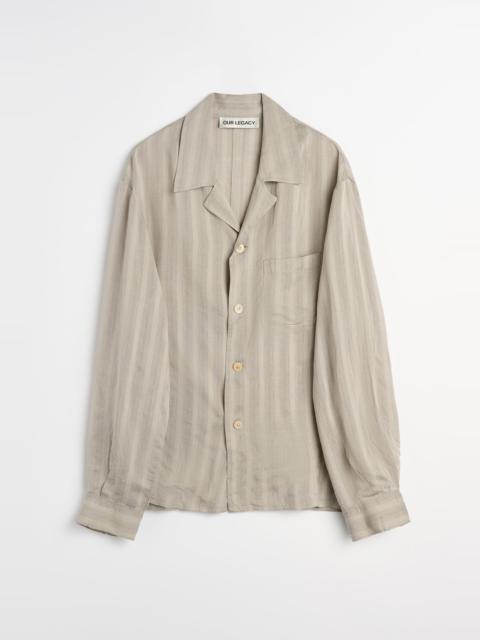 Our Legacy Private Shirt Quiet Greige Stripe Mist Weave