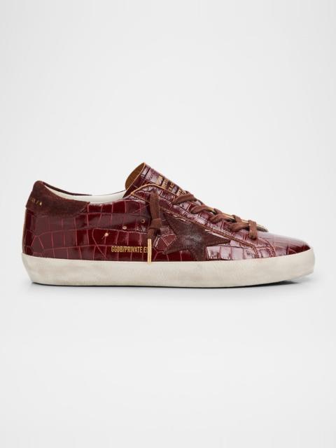 Golden Goose Super-Star Croco Embossed Leather Low-Top Sneakers